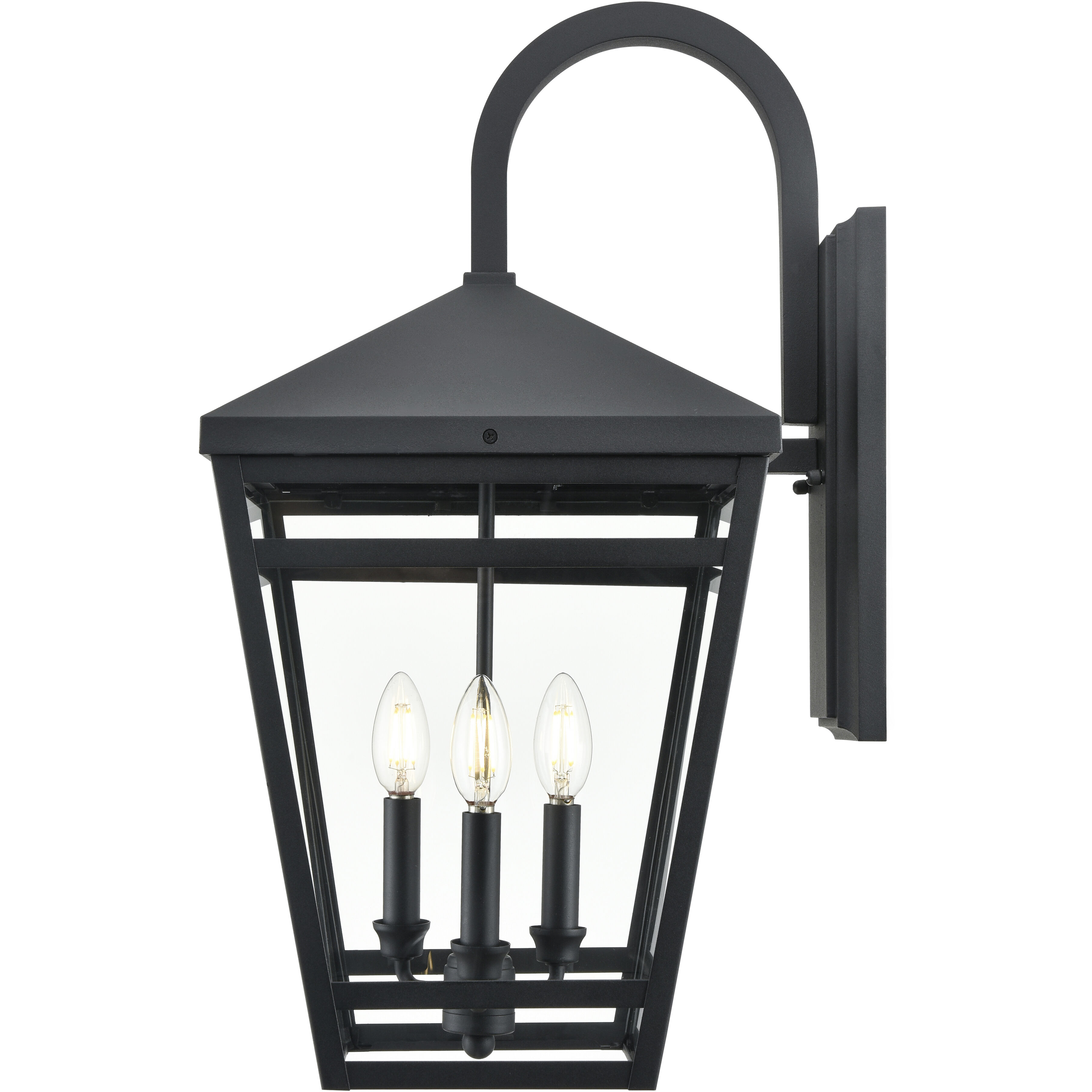Seager 3 Light 24.25 inch Textured Black Outdoor Wall Sconce